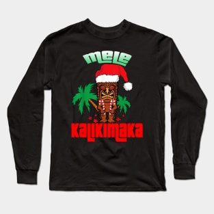 Mele Kalikimaka Merry Christmas Hawaiian Xmas Gift Long Sleeve T-Shirt